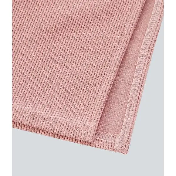 NWT Halara Ribbed High Waisted Bodycon Midi Casual Skirt Mellow Rose Medium - Picture 13 of 15